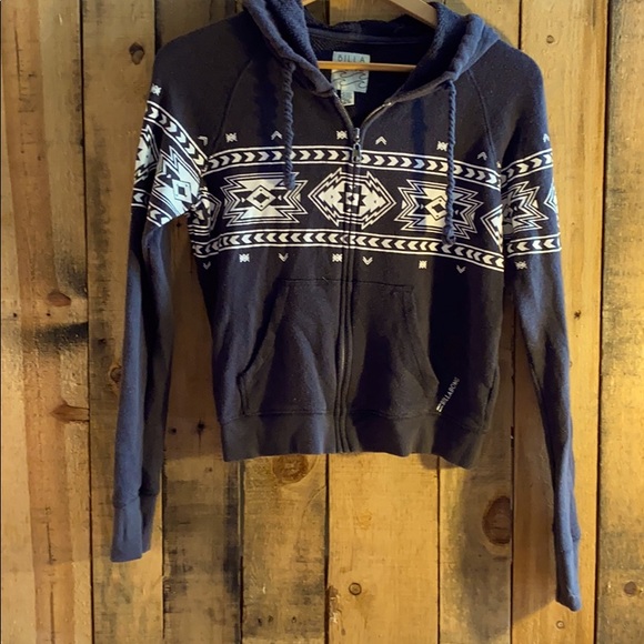 Gently Used Billabong Black & White Aztec Sweater - Picture 1 of 7